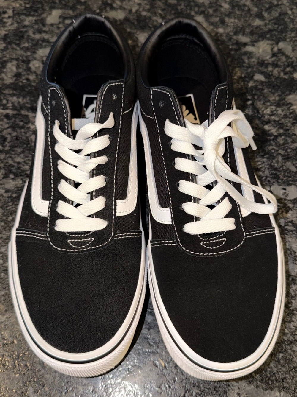 Vans Black and White Low-Top Skate Sneakers